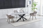 TABLE A MANGER CERAMIQUE OPHELIA NOIR PIED NOIR 1m50 – Image 3