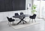 TABLE A MANGER CERAMIQUE OPHELIA NOIR PIED NOIR 1m50 – Image 4