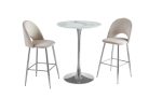 TABLE DE BAR ROSA PIED CHROME – Image 4