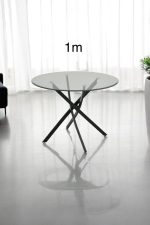 TABLE OLIVIA RONDE 1m PIED NOIR