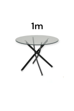 TABLE OLIVIA RONDE 1m PIED NOIR – Image 4
