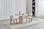 TABLE A MANGER AXEL TRAVERTIN RONDE 1M20 – Image 3