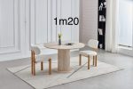 TABLE A MANGER AXEL TRAVERTIN RONDE 1M20 – Image 4