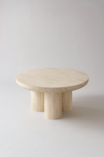 TABLE BASSE EFFET TRAVERTIN MAYA 90CM – Image 2