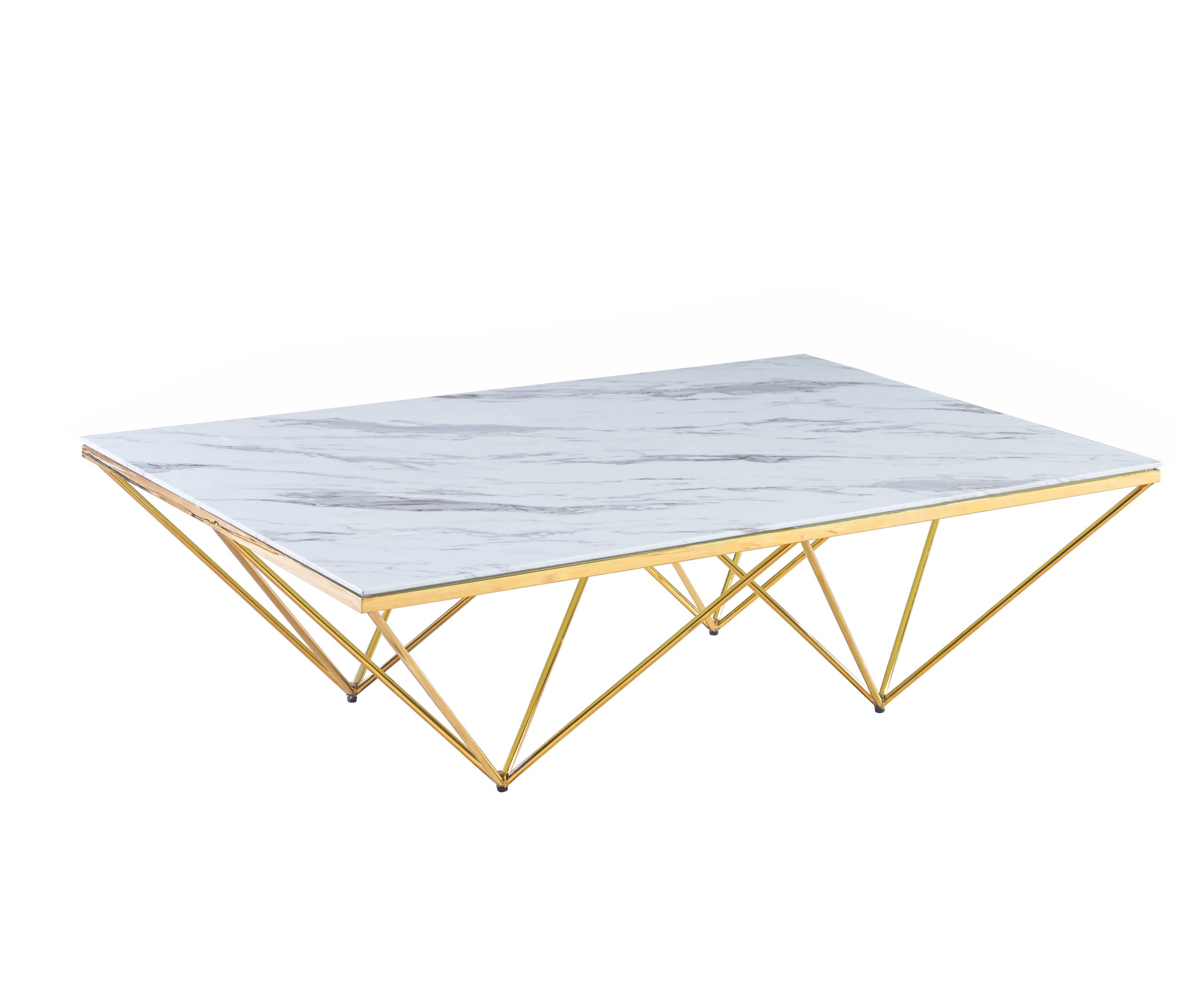 IMG_4797 TABLE BASSE DITA GOLD MARBRE BLANC – Image 1