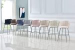 TABOURET DE BAR NYMPHEA CHROME DOUDOU HAUTEUR 65cm – Image 3
