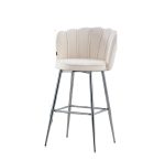 TABOURET DE BAR NYMPHEA CHROME DOUDOU HAUTEUR 65cm – Image 4