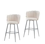 TABOURET DE BAR NYMPHEA CHROME DOUDOU HAUTEUR 65cm – Image 5