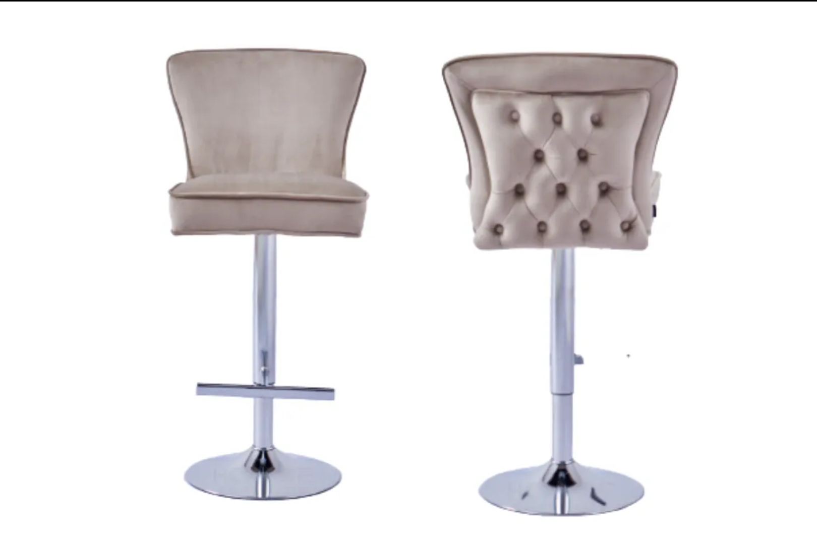 IMG_4850 TABOURET DE BAR GABRIELLE CHROME TAUPE – Image 1