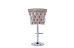 TABOURET DE BAR GABRIELLE CHROME TAUPE – Image 3