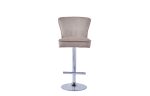 TABOURET DE BAR GABRIELLE CHROME TAUPE – Image 4