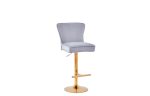TABOURET DE BAR GABRIELLE GOLD GRIS – Image 5