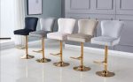 TABOURET DE BAR GABRIELLE GOLD GRIS – Image 6