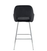 TABOURET DE BAR ATHENA PIED CHROME VELOURS NOIR – Image 4