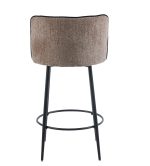 TABOURET DE BAR CATHY PIED METAL NOIR TAUPE 3D – Image 3