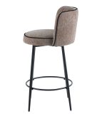 TABOURET DE BAR CATHY PIED METAL NOIR TAUPE 3D – Image 4