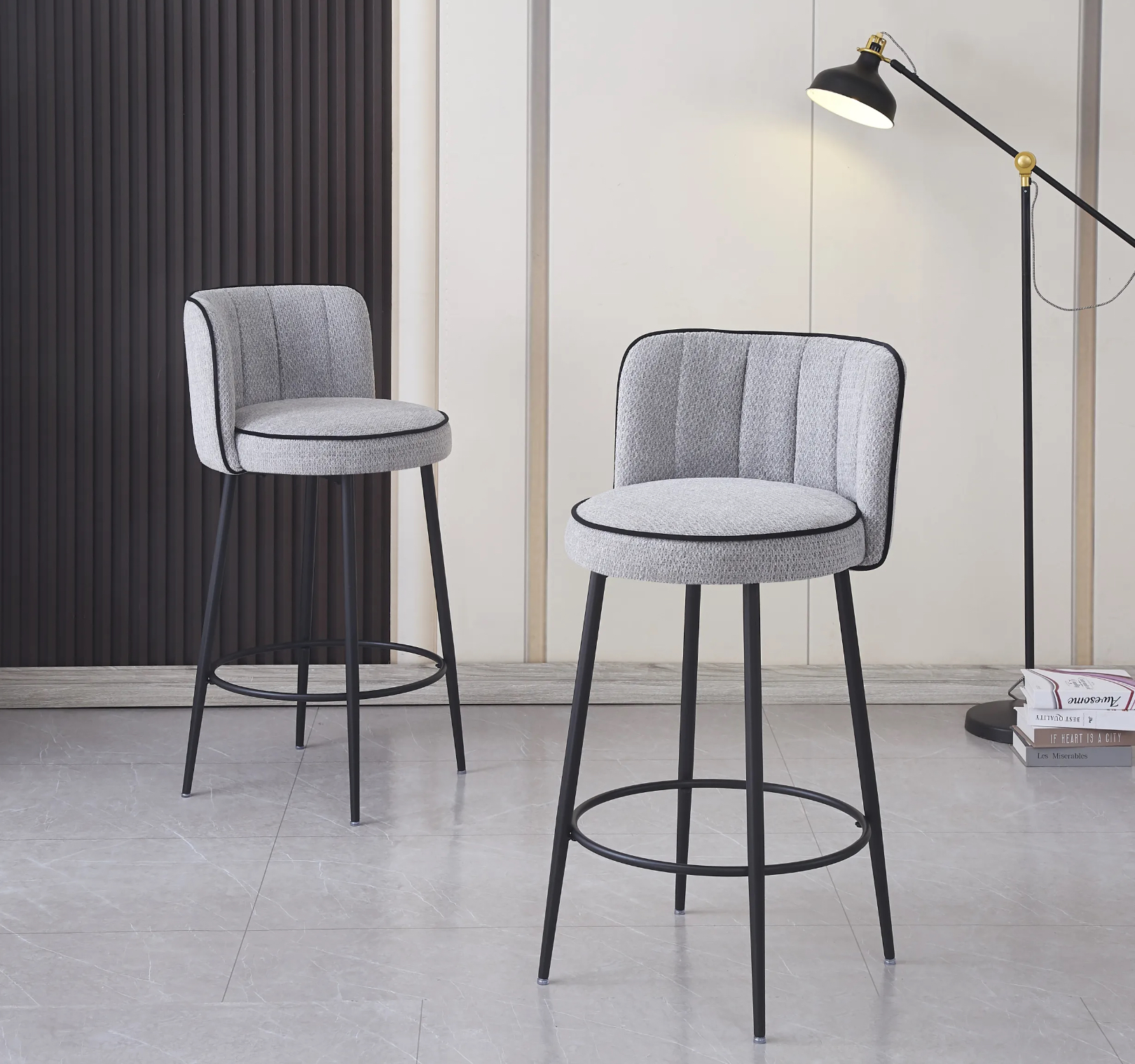 IMG_4889 TABOURET DE BAR CATHY PIED METAL NOIR GRIS 3D – Image 1